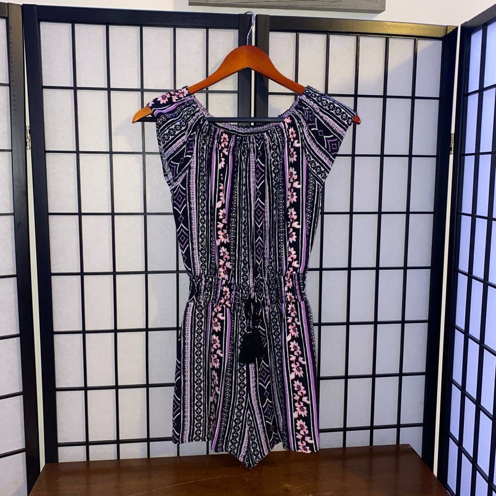 Purple and Black romper